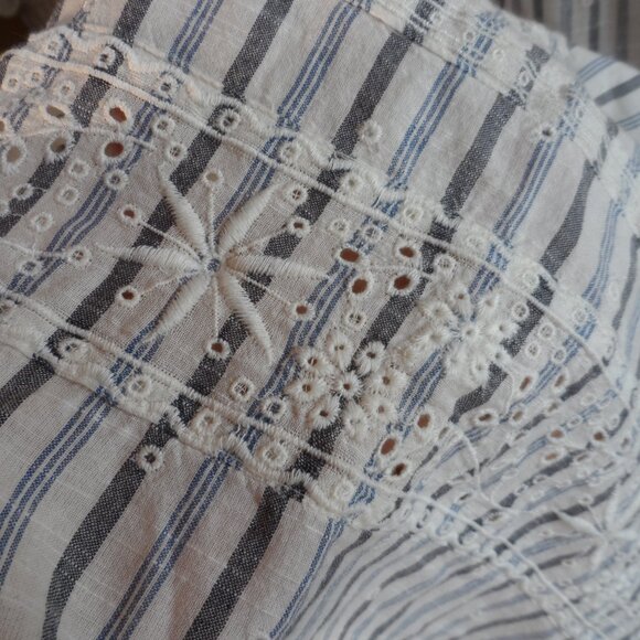 New LoveShackFancy Blue/Ivory Striped Maxi Dress Size S - Picture 11 of 16